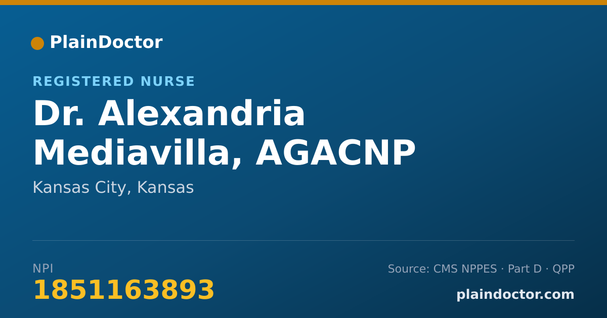 Shareable card for Alexandria Mediavilla, AGACNP - Registered Nurse, Kansas City, KS
