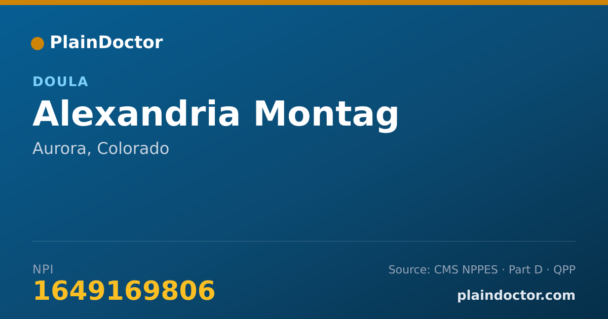 Shareable card for Alexandria Montag - Doula, Aurora, CO