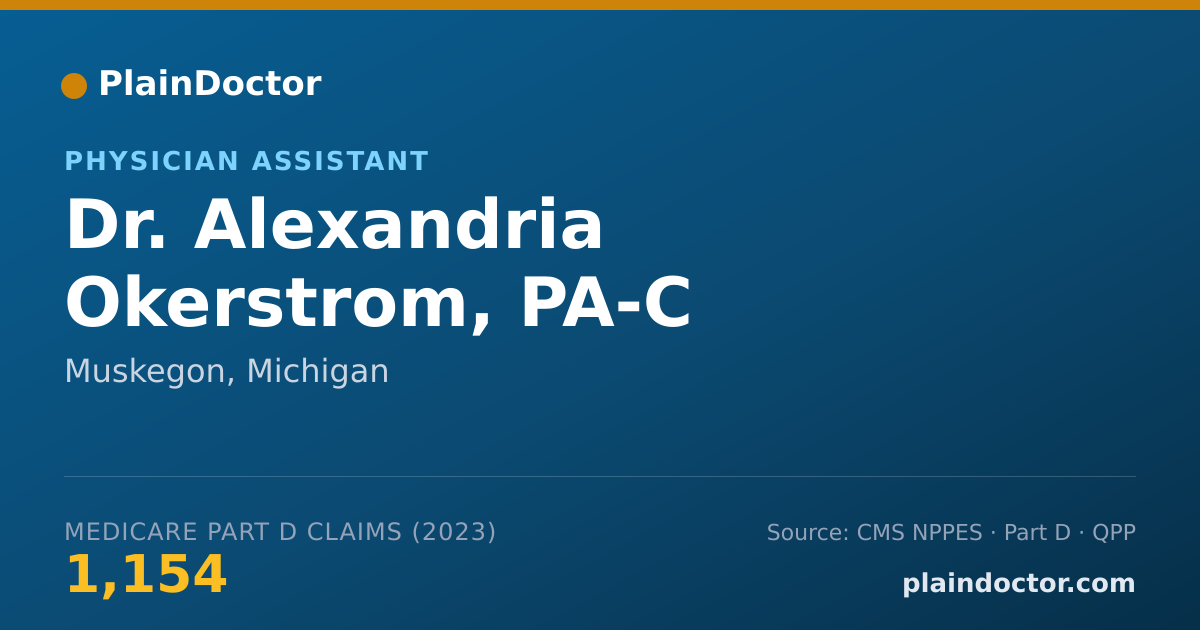 Shareable card for Alexandria Okerstrom, PA-C - Physician Assistant, Muskegon, MI