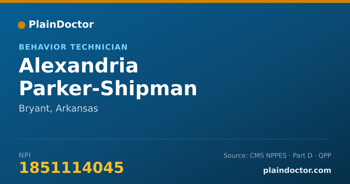 Shareable card for Alexandria Parker-Shipman - Behavior Technician, Bryant, AR