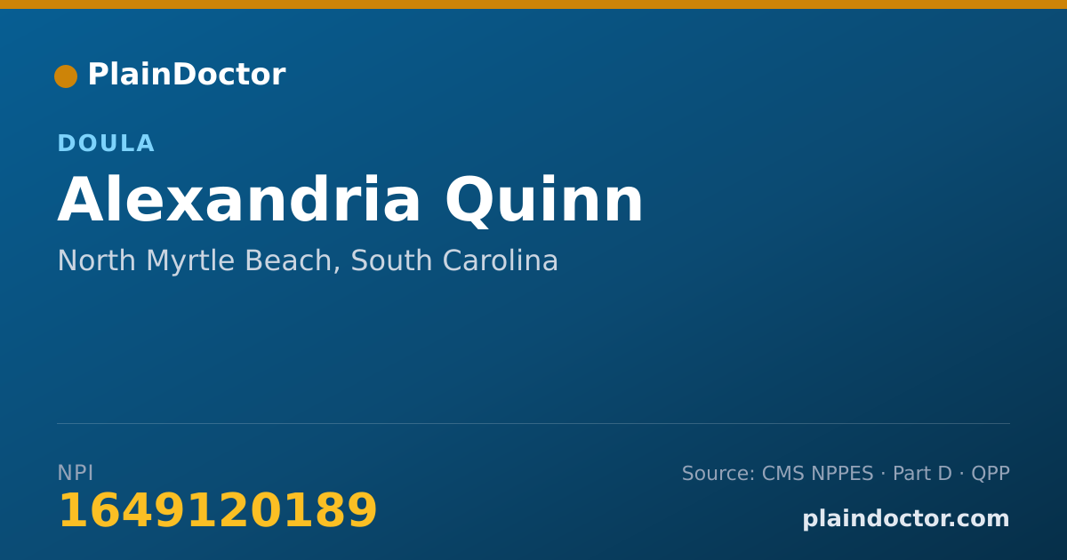 Shareable card for Alexandria Quinn - Doula, North Myrtle Beach, SC