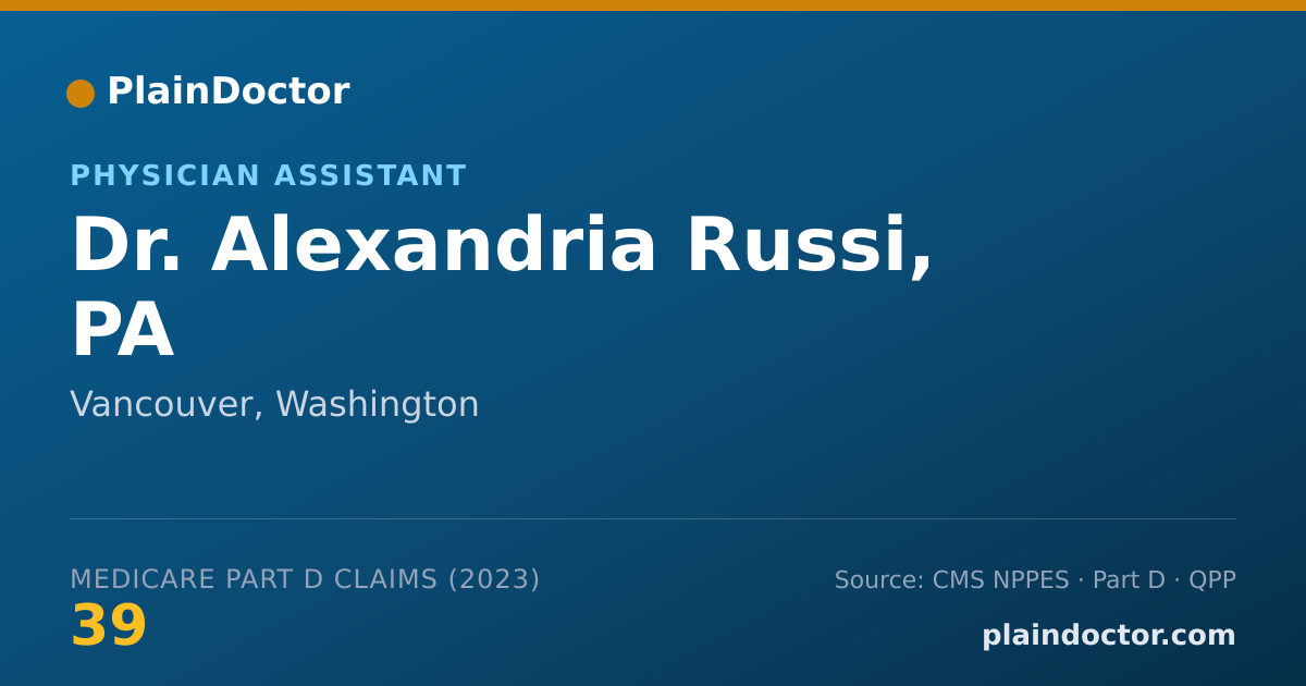 Shareable card for Alexandria Russi, PA - Physician Assistant, Vancouver, WA