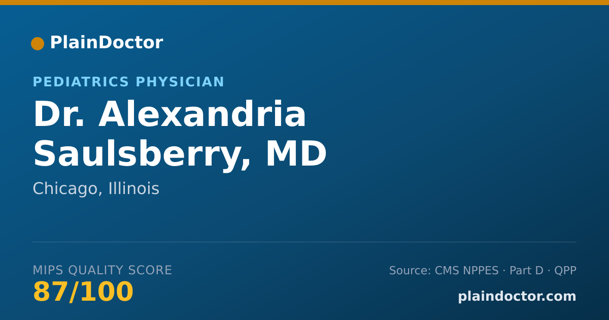Shareable card for Alexandria Saulsberry, MD - Pediatrics Physician, Chicago, IL