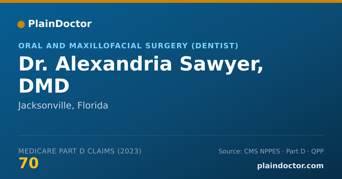 Shareable card for Alexandria Sawyer, DMD - Oral and Maxillofacial Surgery (Dentist), Jacksonville, FL
