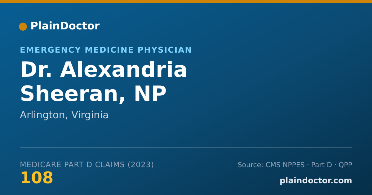 Shareable card for Alexandria Sheeran, NP - Emergency Medicine Physician, Arlington, VA