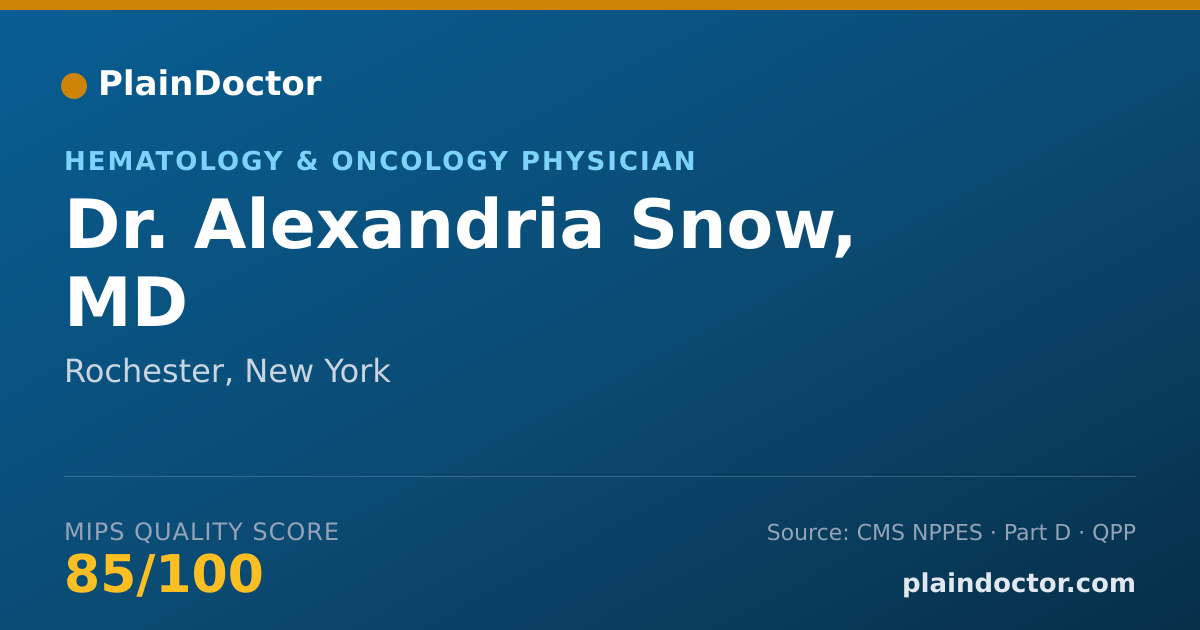 Shareable card for Alexandria Snow, MD - Hematology & Oncology Physician, Rochester, NY