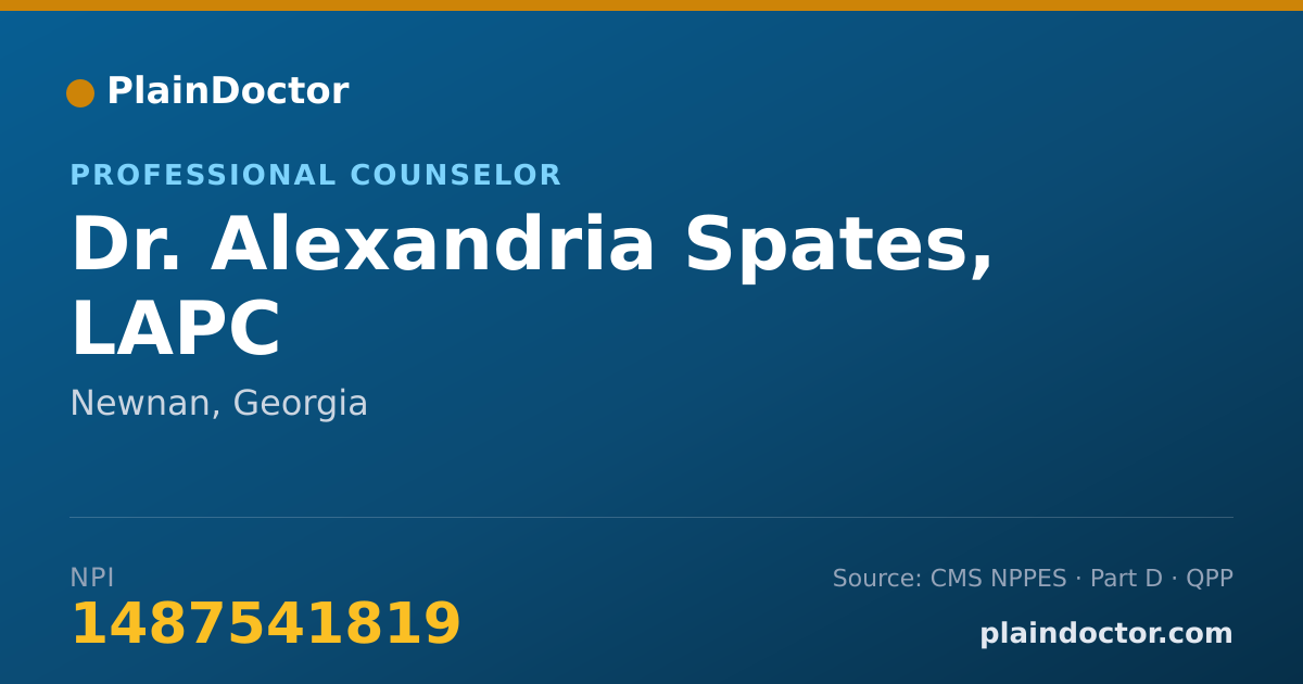 Shareable card for Alexandria Spates, LAPC - Professional Counselor, Newnan, GA