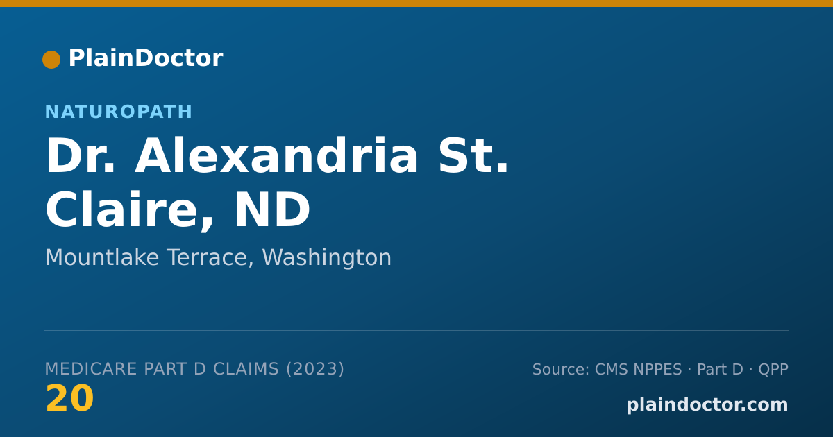Shareable card for Alexandria St. Claire, ND - Naturopath, Mountlake Terrace, WA