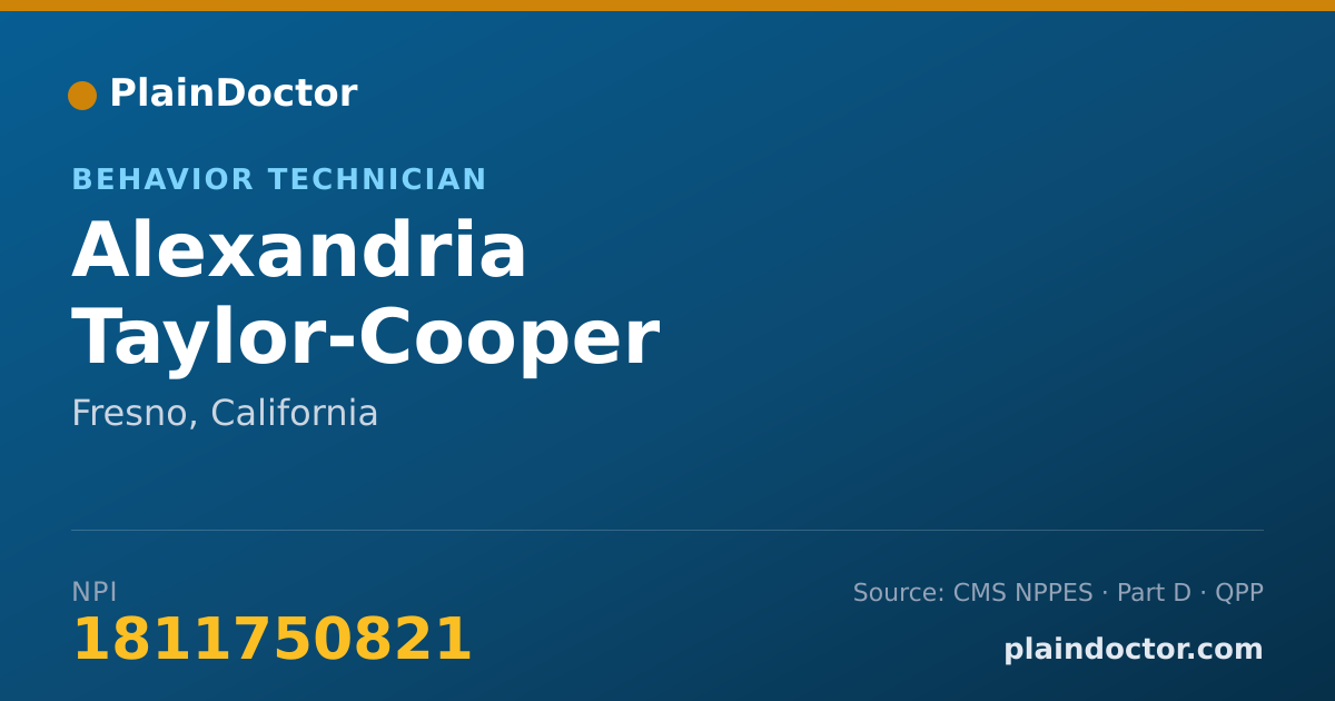 Shareable card for Alexandria Taylor-Cooper - Behavior Technician, Fresno, CA