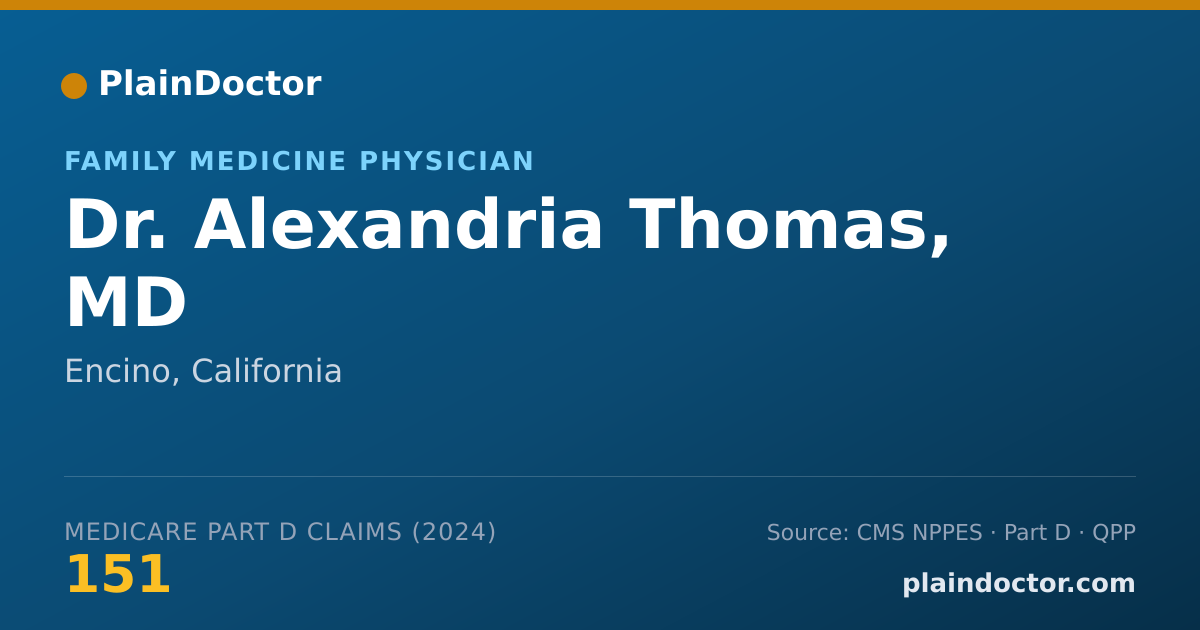 Shareable card for Alexandria Thomas, MD - Family Medicine Physician, Encino, CA