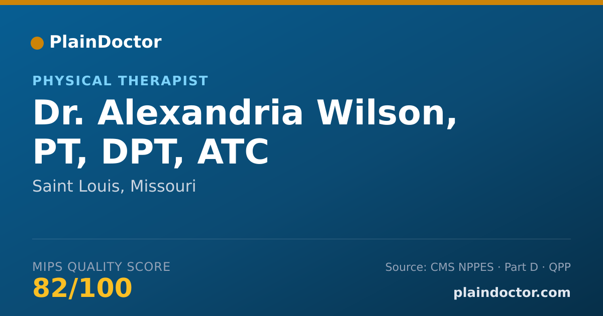 Shareable card for Alexandria Wilson, PT, DPT, ATC - Physical Therapist, Saint Louis, MO
