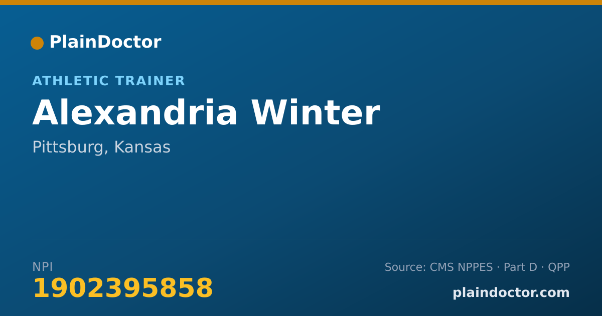 Shareable card for Alexandria Winter - Athletic Trainer, Pittsburg, KS