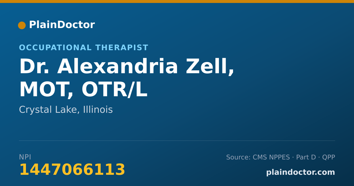 Shareable card for Alexandria Zell, MOT, OTR/L - Occupational Therapist, Crystal Lake, IL