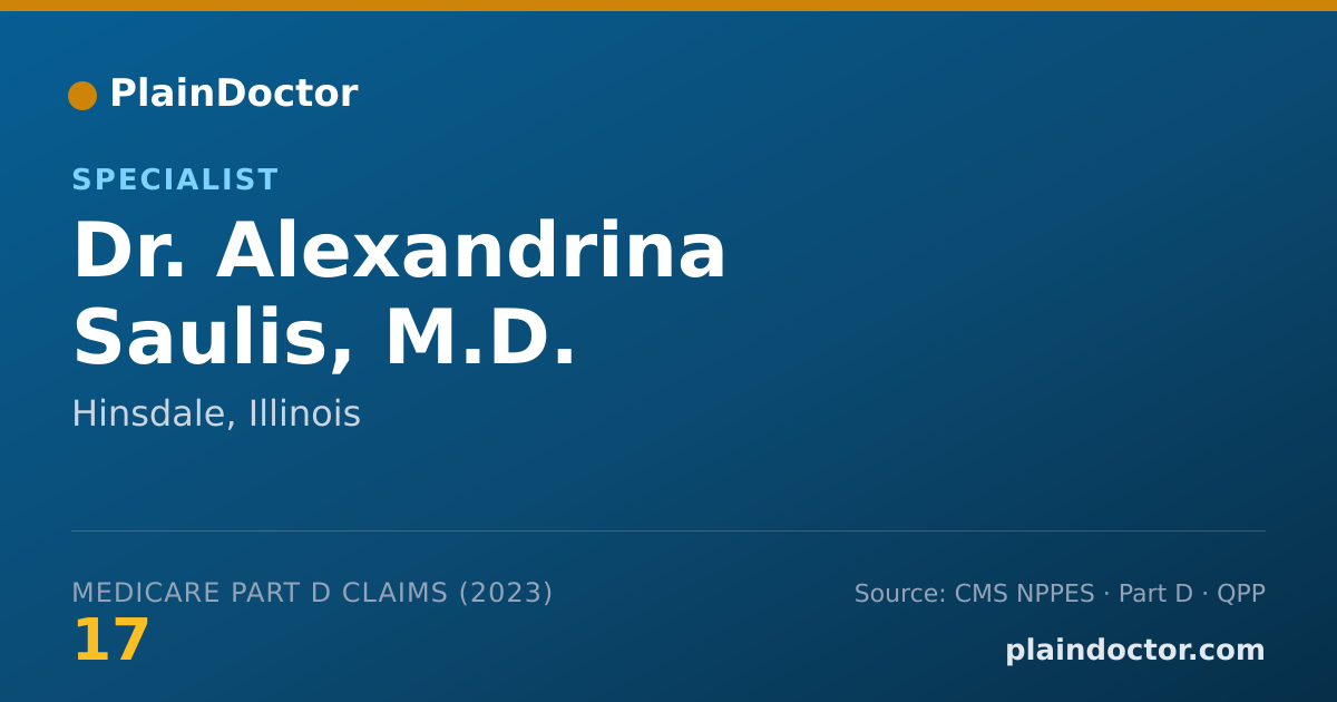 Shareable card for Alexandrina Saulis, M.D. - Specialist, Hinsdale, IL