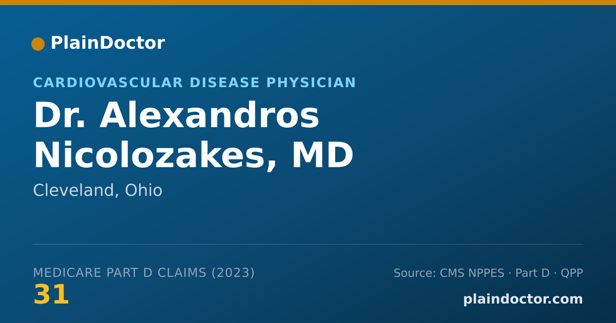 Shareable card for Alexandros Nicolozakes, MD - Cardiovascular Disease Physician, Cleveland, OH