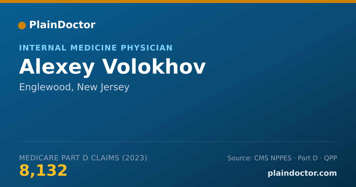 Shareable card for Alexey Volokhov - Internal Medicine Physician, Englewood, NJ