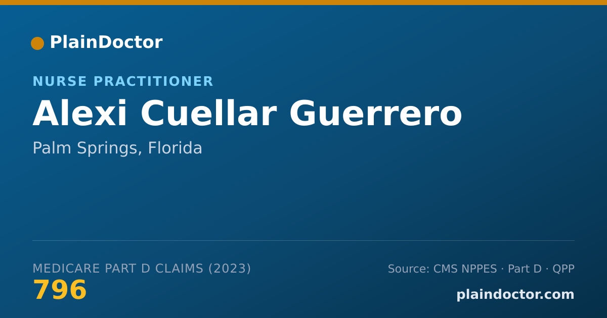 Shareable card for Alexi Cuellar Guerrero - Nurse Practitioner, Palm Springs, FL