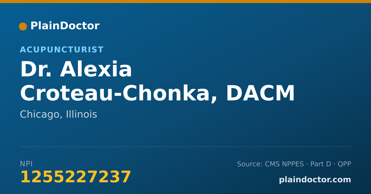 Shareable card for Alexia Croteau-Chonka, DACM - Acupuncturist, Chicago, IL