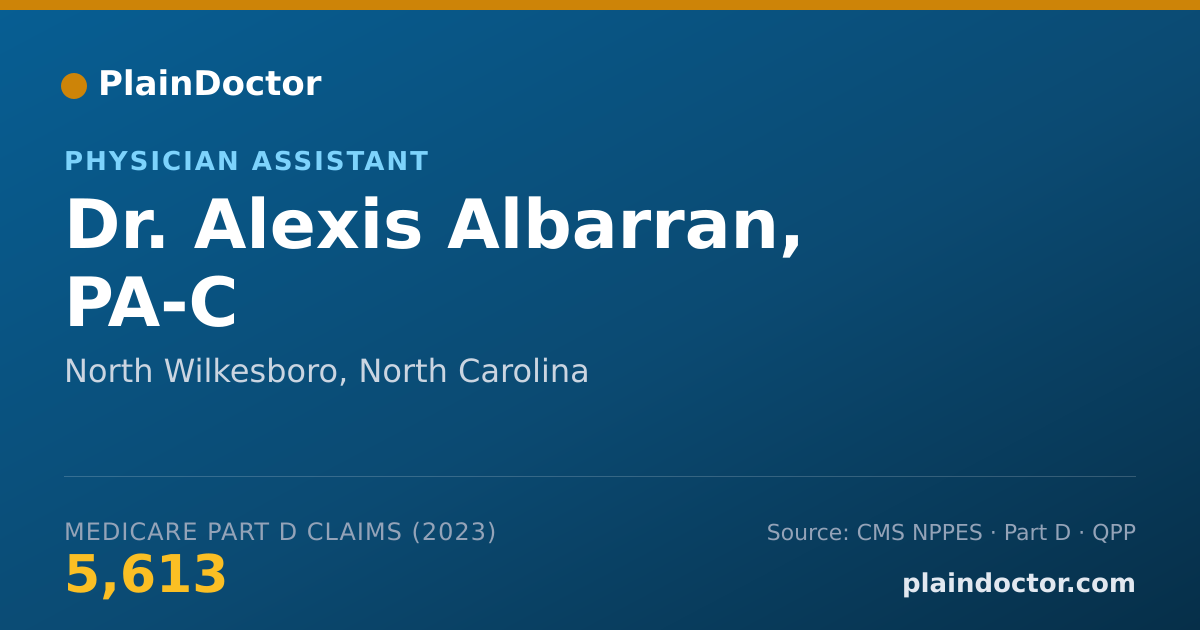 Shareable card for Alexis Albarran, PA-C - Physician Assistant, North Wilkesboro, NC