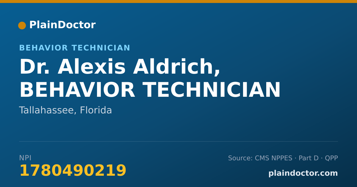 Shareable card for Alexis Aldrich, BEHAVIOR TECHNICIAN - Behavior Technician, Tallahassee, FL