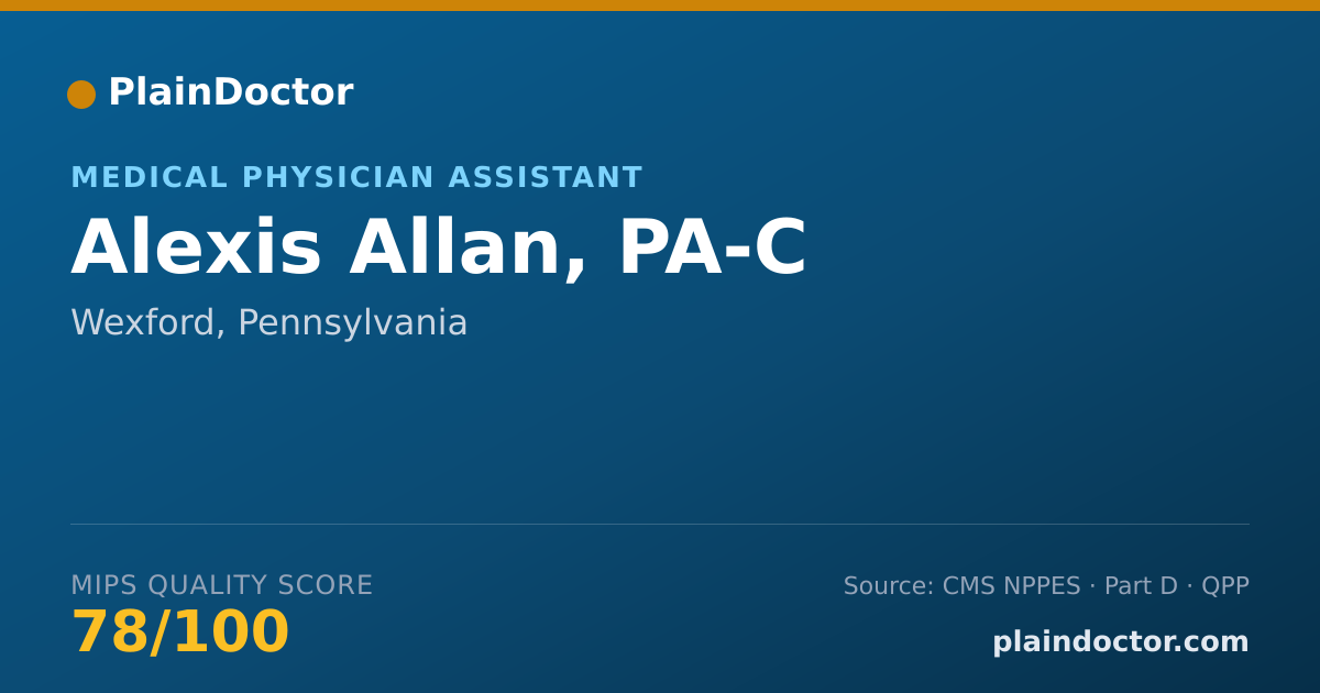 Shareable card for Alexis Allan, PA-C - Medical Physician Assistant, Wexford, PA