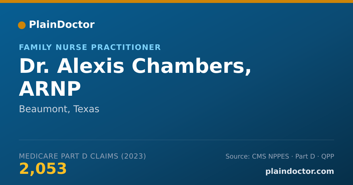 Shareable card for Alexis Chambers, ARNP - Family Nurse Practitioner, Beaumont, TX
