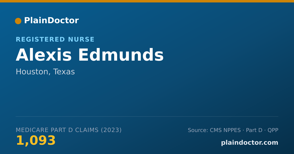 Shareable card for Alexis Edmunds - Registered Nurse, Houston, TX