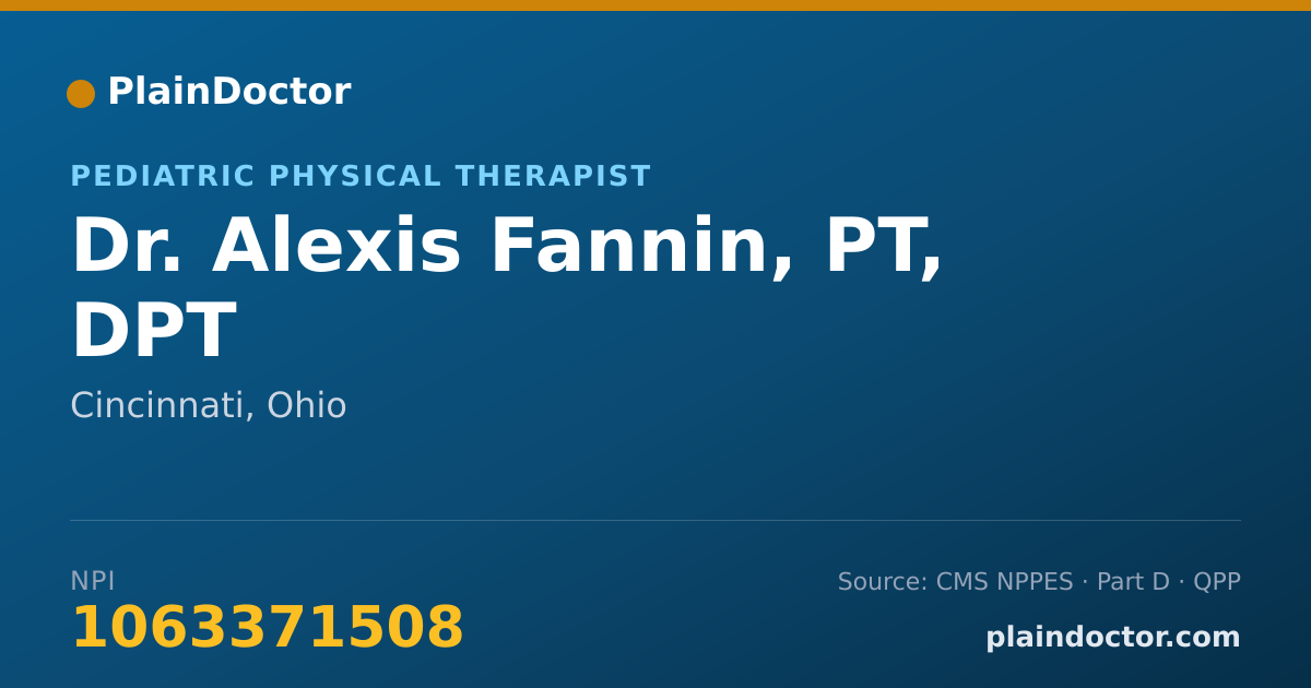 Shareable card for Alexis Fannin, PT, DPT - Pediatric Physical Therapist, Cincinnati, OH