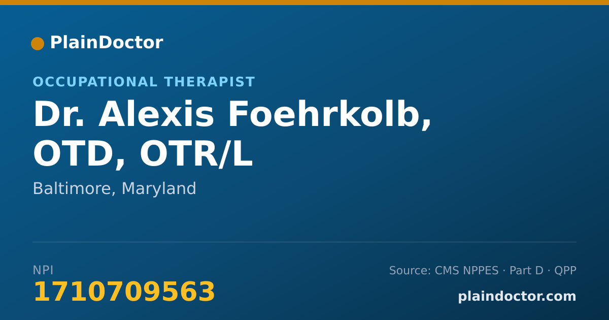 Shareable card for Alexis Foehrkolb, OTD, OTR/L - Occupational Therapist, Baltimore, MD