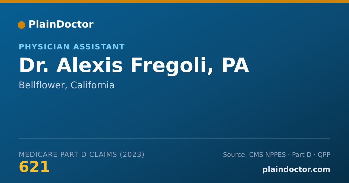 Shareable card for Alexis Fregoli, PA - Physician Assistant, Bellflower, CA