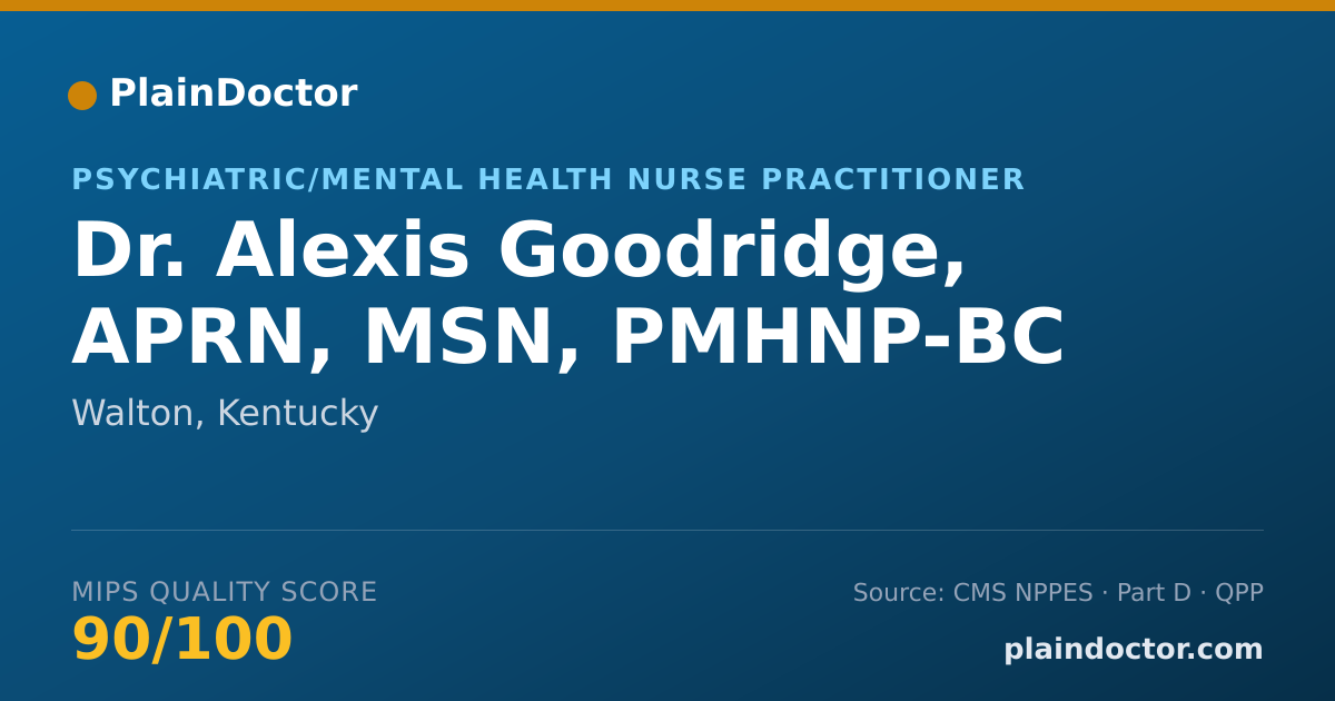 Shareable card for Alexis Goodridge, APRN, MSN, PMHNP-BC - Psychiatric/Mental Health Nurse Practitioner, Walton, KY