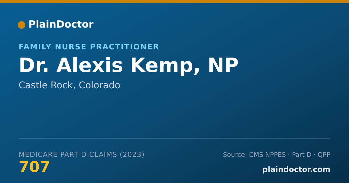 Shareable card for Alexis Kemp, NP - Family Nurse Practitioner, Castle Rock, CO
