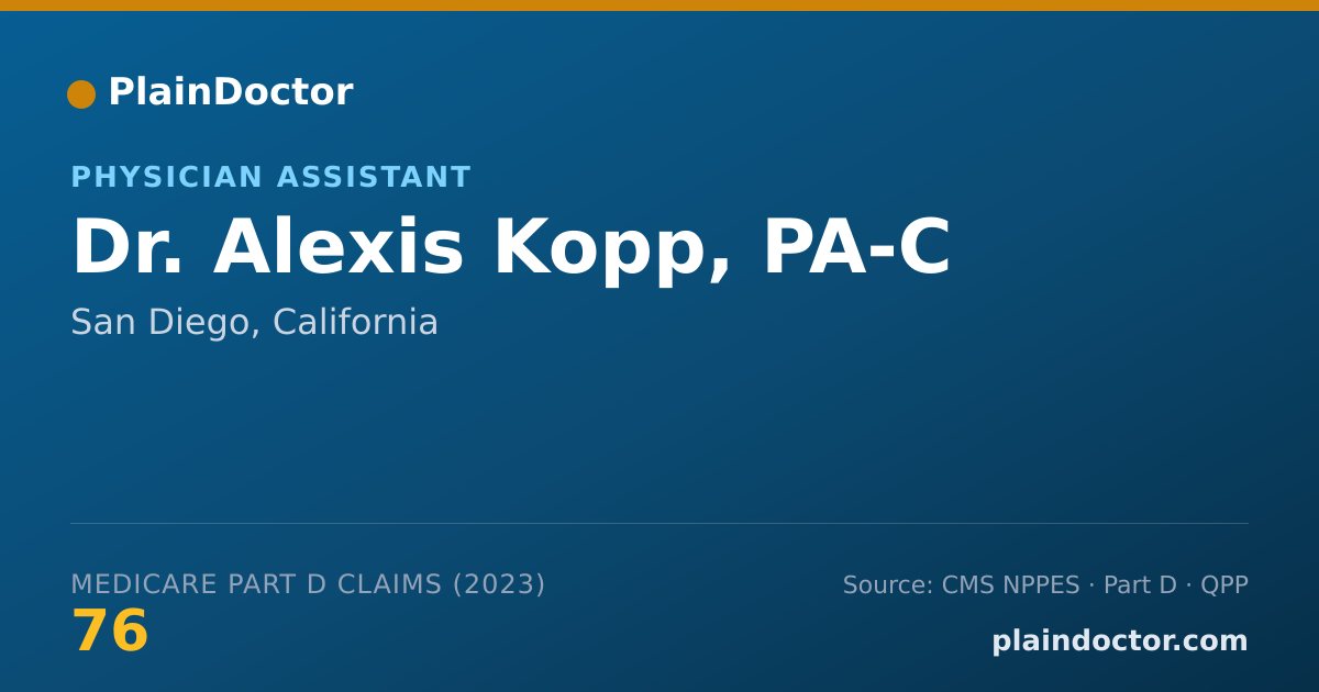 Shareable card for Alexis Kopp, PA-C - Physician Assistant, San Diego, CA