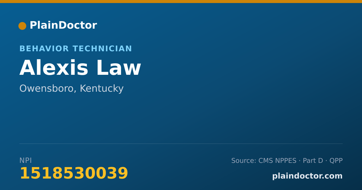 Shareable card for Alexis Law - Behavior Technician, Owensboro, KY