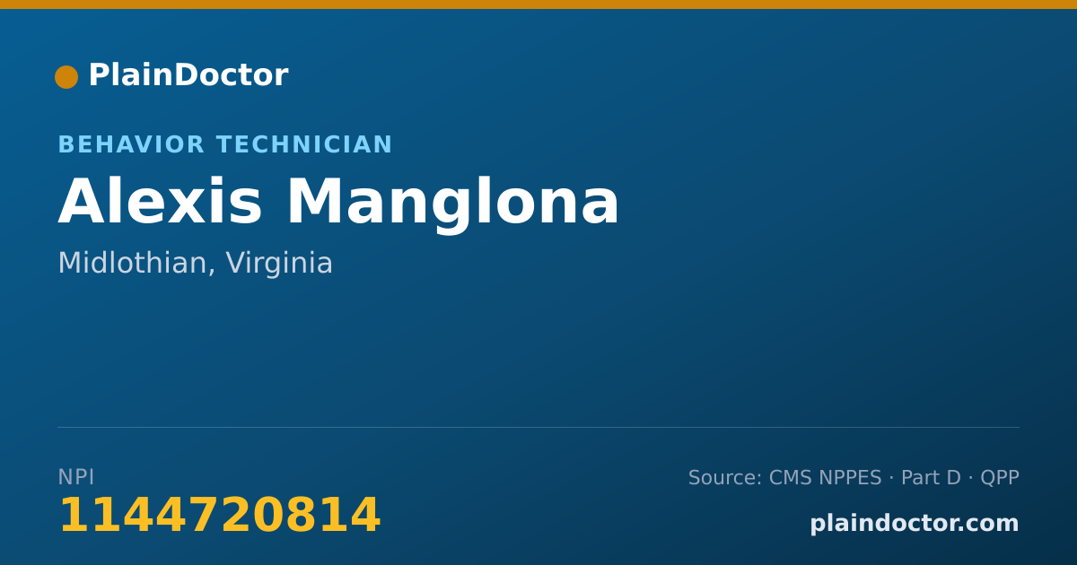Shareable card for Alexis Manglona - Behavior Technician, Midlothian, VA