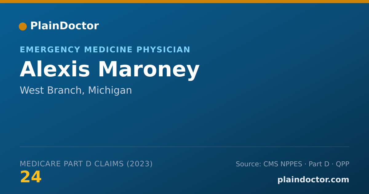 Shareable card for Alexis Maroney - Emergency Medicine Physician, West Branch, MI