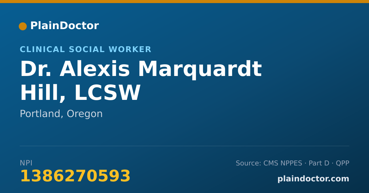 Shareable card for Alexis Marquardt Hill, LCSW - Clinical Social Worker, Portland, OR