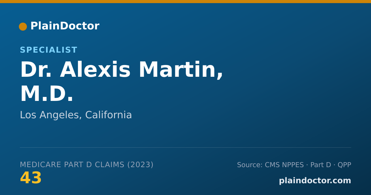 Shareable card for Alexis Martin, M.D. - Specialist, Los Angeles, CA
