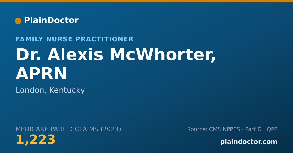 Shareable card for Alexis McWhorter, APRN - Family Nurse Practitioner, London, KY