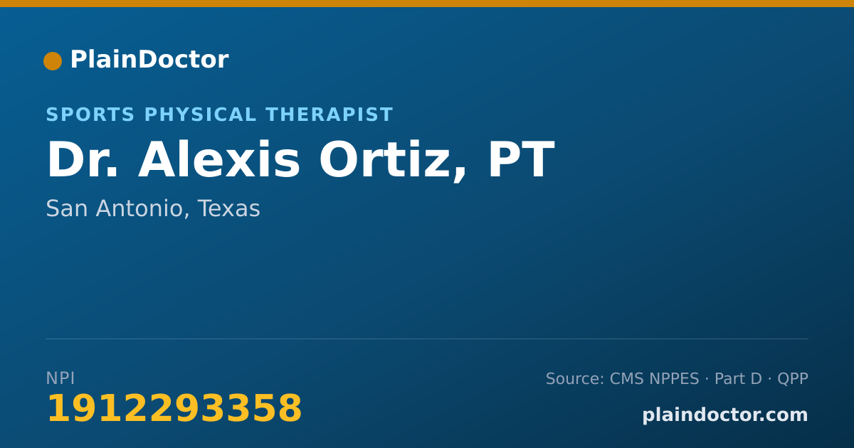 Shareable card for Alexis Ortiz, PT - Sports Physical Therapist, San Antonio, TX
