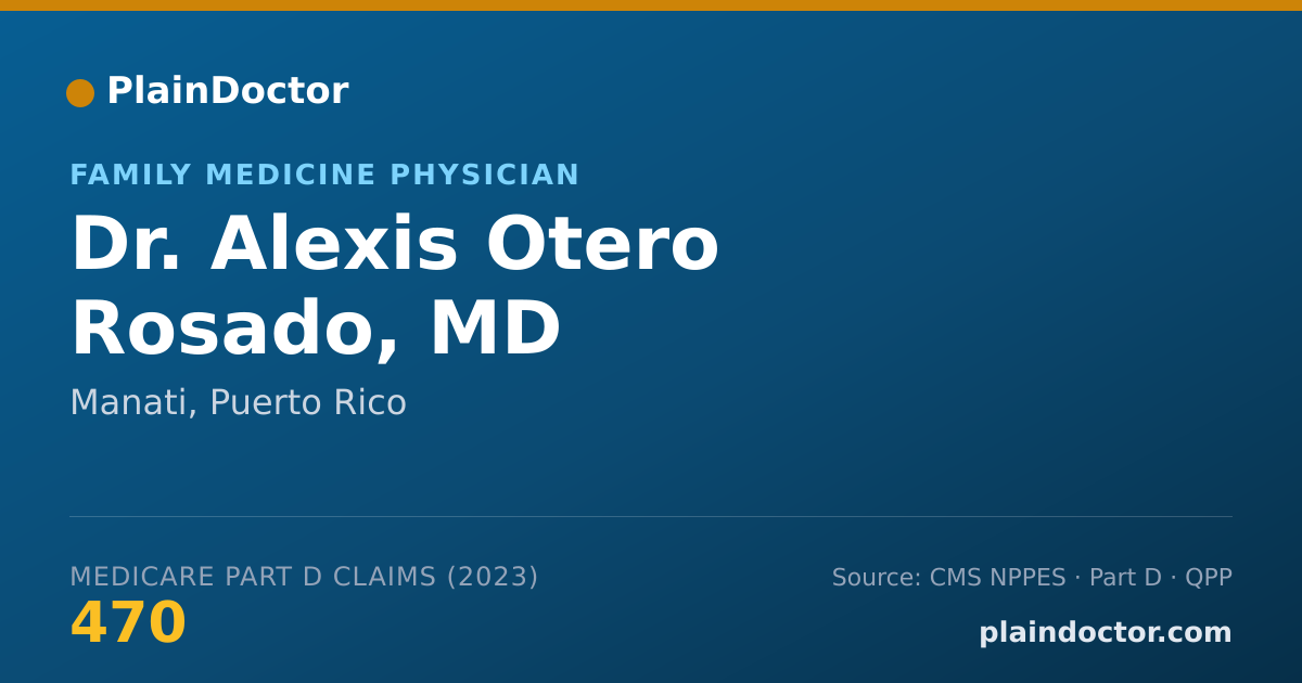 Shareable card for Alexis Otero Rosado, MD - Family Medicine Physician, Manati, PR