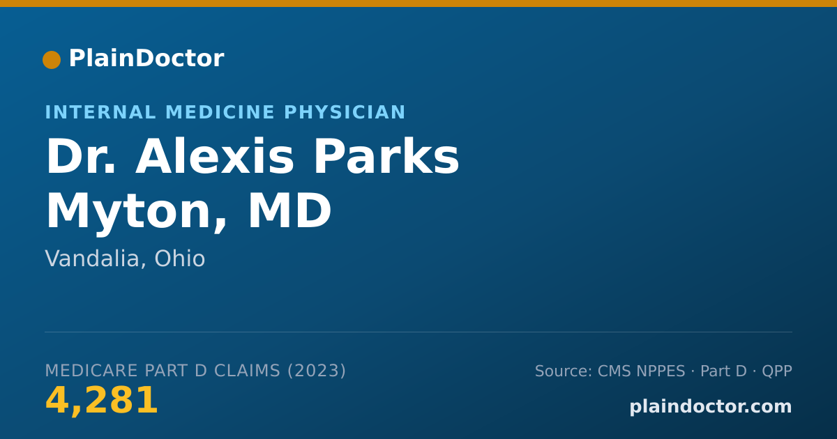 Shareable card for Alexis Parks Myton, MD - Internal Medicine Physician, Vandalia, OH