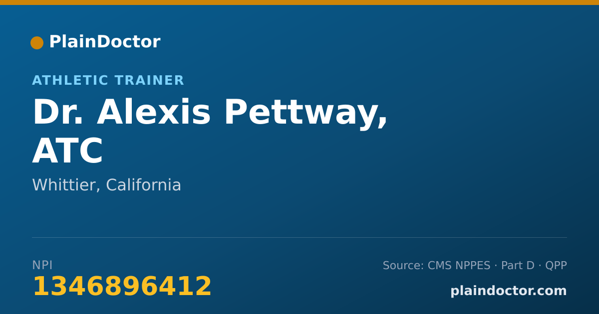 Shareable card for Alexis Pettway, ATC - Athletic Trainer, Whittier, CA