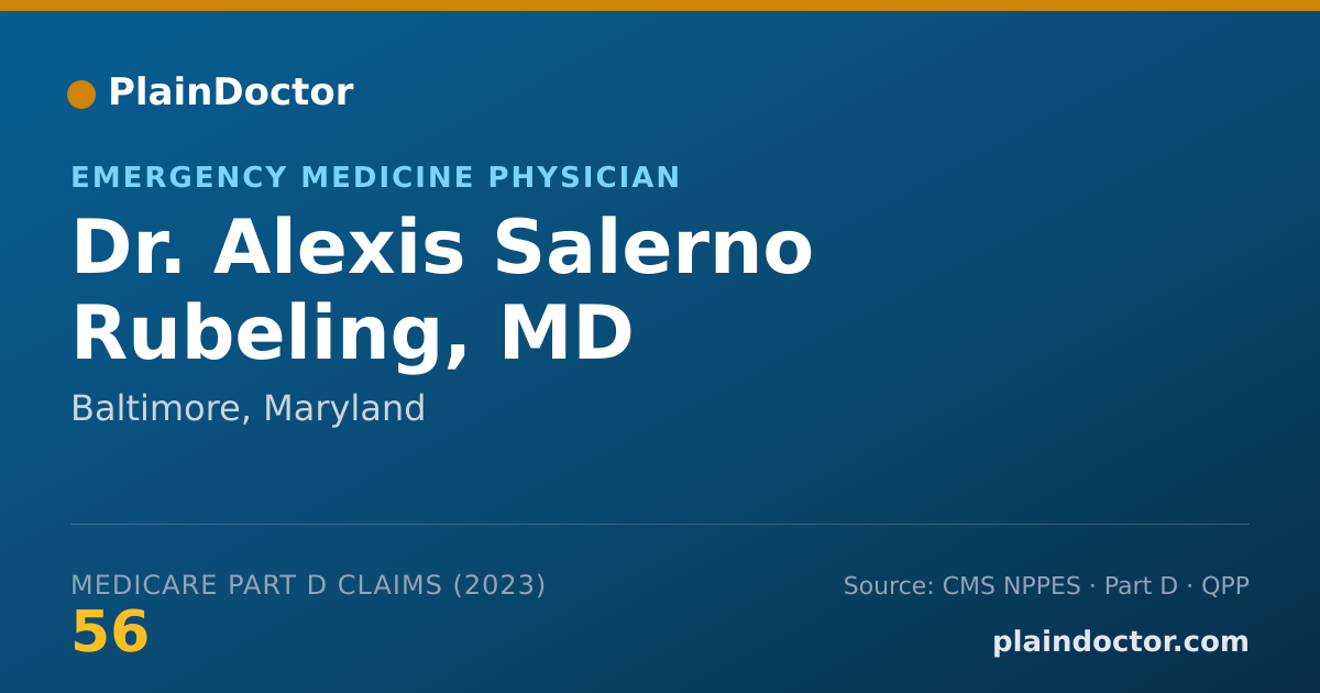 Shareable card for Alexis Salerno Rubeling, MD - Emergency Medicine Physician, Baltimore, MD