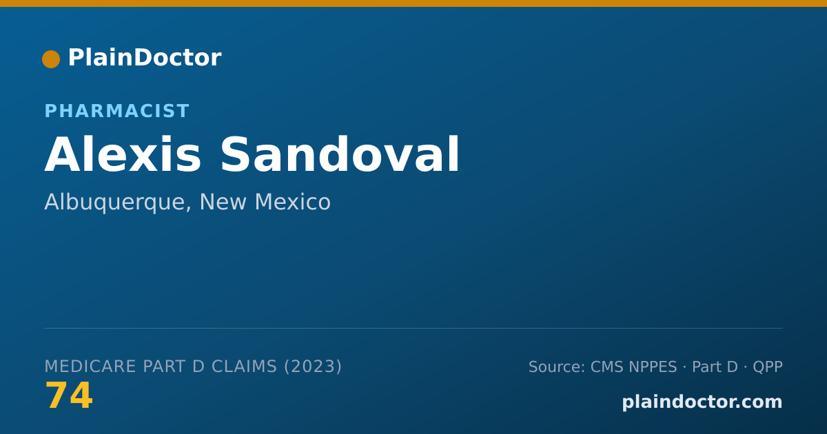 Shareable card for Alexis Sandoval - Pharmacist, Albuquerque, NM