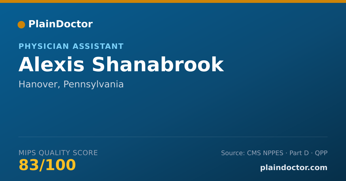 Shareable card for Alexis Shanabrook - Physician Assistant, Hanover, PA