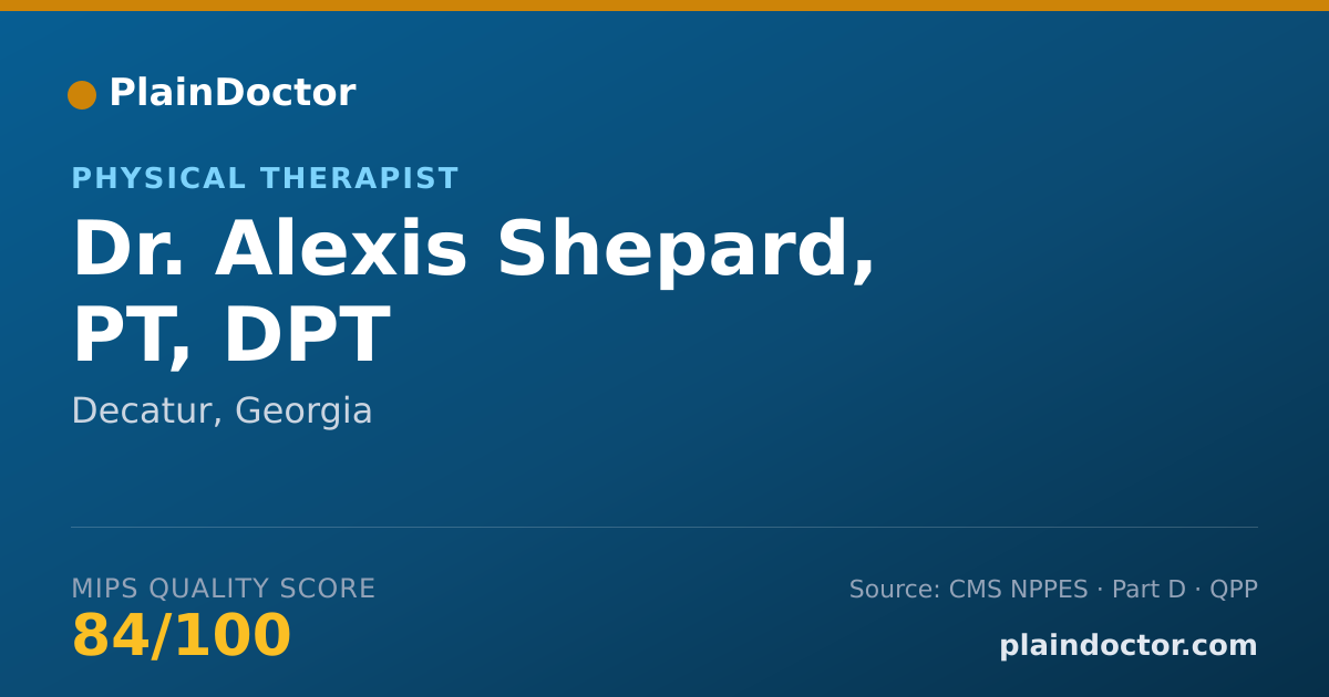 Shareable card for Alexis Shepard, PT, DPT - Physical Therapist, Decatur, GA