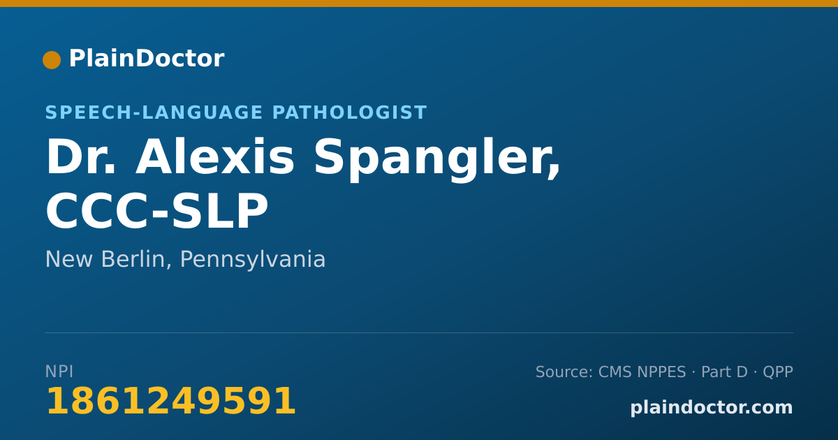 Shareable card for Alexis Spangler, CCC-SLP - Speech-Language Pathologist, New Berlin, PA