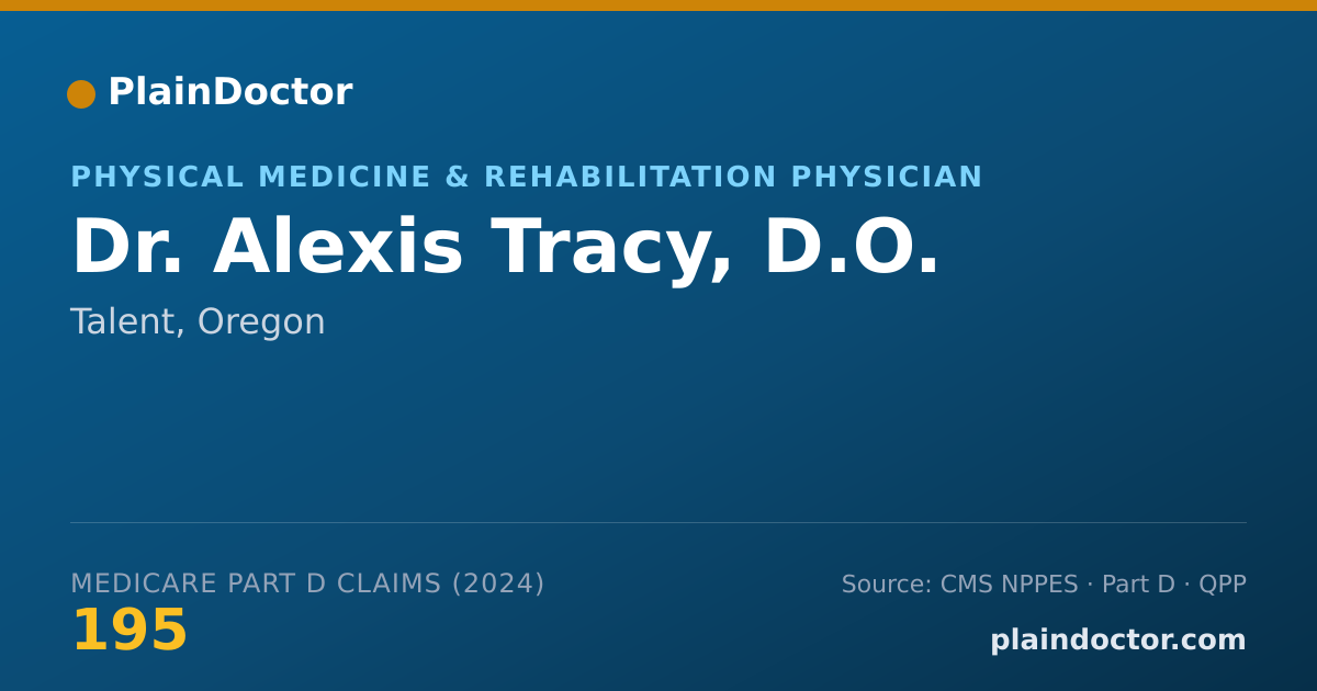 Shareable card for Alexis Tracy, D.O. - Physical Medicine & Rehabilitation Physician, Talent, OR