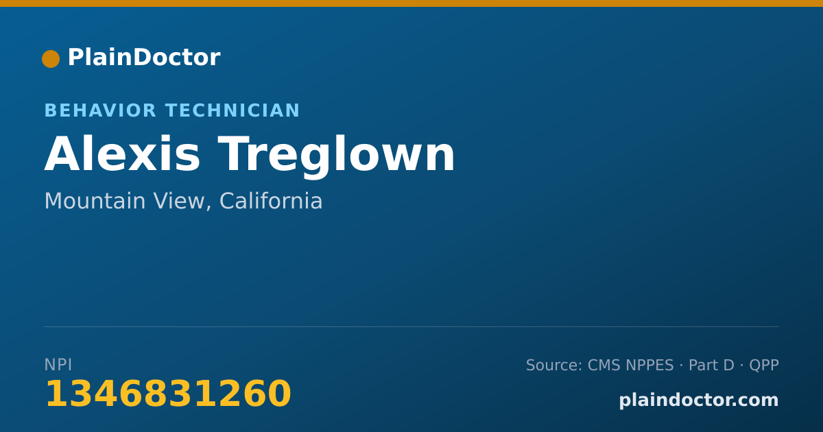 Shareable card for Alexis Treglown - Behavior Technician, Mountain View, CA